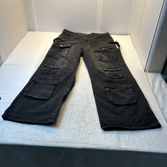 Unbranded Other - Men Vintage Hip-hop Skateboard Jeans Loose Straight Pockets Denim Pants